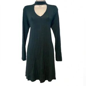 Women's Size 8 Express Black Long Sleeve Keyhole Dress
